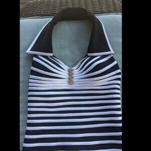 Black and White Halter Top